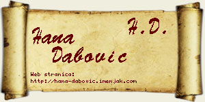 Hana Dabović vizit kartica